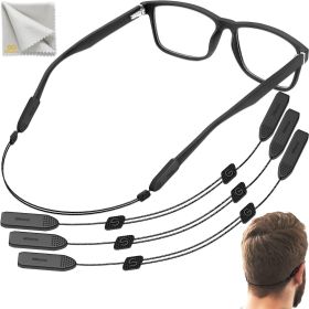 Adjustable Glasses Strap L Size 15 inch 3 Pcs Eyeglasses Strap Holders No Tail Sunglasses Strap for Men Women Eye Glasses Holders Around Head or Neck