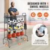 Sports Equipment Ball Rack Storage Organizer with Wheels