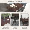 Outsunny Folding Rattan Side Table, Outdoor End Table, Hand Woven PE Rattan Coffee Table for Balcony, Backyard, Garden, Lawn, Courtyard, Brown