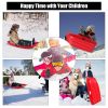 2 Packs Snow Sled, 35'' Heavy Duty Plastic Winter Downhill Sleds w/Pull Rope & 2 Handles for Kids Teens RT