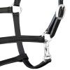 Headcollar Stable Halter Real Leather Adjustable Black Pony