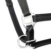 Headcollar Stable Halter Real Leather Adjustable Black Cob