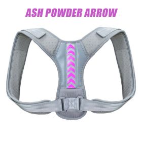 Back Orthotics With Adult Prevention Of Hunchback Open Shoulder Sitting Adjustable Clavicle Fixation Orthotics (Color: gray pink, size: L)
