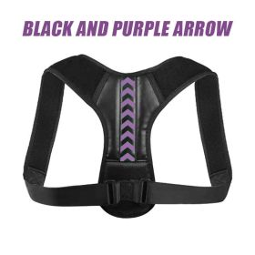 Back Orthotics With Adult Prevention Of Hunchback Open Shoulder Sitting Adjustable Clavicle Fixation Orthotics (Color: black purple, size: M)