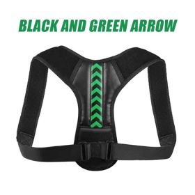Back Orthotics With Adult Prevention Of Hunchback Open Shoulder Sitting Adjustable Clavicle Fixation Orthotics (Color: black green, size: S)