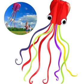 1pc Large Soft Octopus Easy Flyer Kite With 328ft Rope, 31*157 Inches Kite For For Kids Children Adult Beach Park (Color: Blue, size: 31inch*157inch)