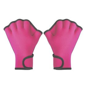 Aqua Fit Swim Training Gloves (Color: Pink, size: L)