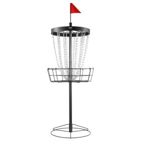 VEVOR Disc Golf Basket, 24-Chains Portable Disc Golf Target Hole, Heavy Duty Steel Practice Disc Golf Target, Indoor & Outdoor Disc Golf Course Basket (Thickness: 6 mm, Color: Black)