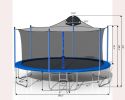 14FT Trampoline for Adults & Kids with Basketball Hoop, Outdoor Trampolines w/Ladder and Safety Enclosure Net for Kids and Adults